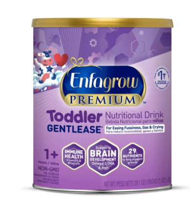 Enfagrow Premium Gentlease Toddler Nutritional Drink Formula - Eases fussiness, Gas & Crying - Powder can, 29.1