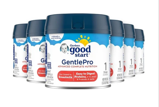 Gerber Good Start, Baby Formula Powder, GentlePro, Stage 1, 20 Ounce Pack of 6