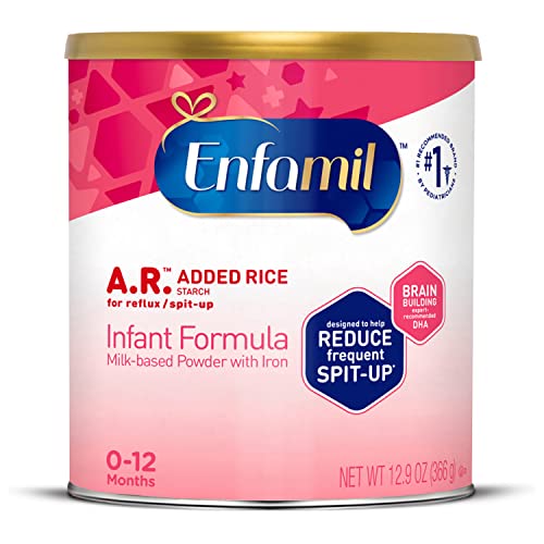 Enfamil A.R. Infant Formula, Clinically Proven to Reduce Reflux & Spit-Up in 1 Week, DHA for Brain Development, Probiotics to Support Digestive & Immune Health, Powder Can, 12.9 Oz