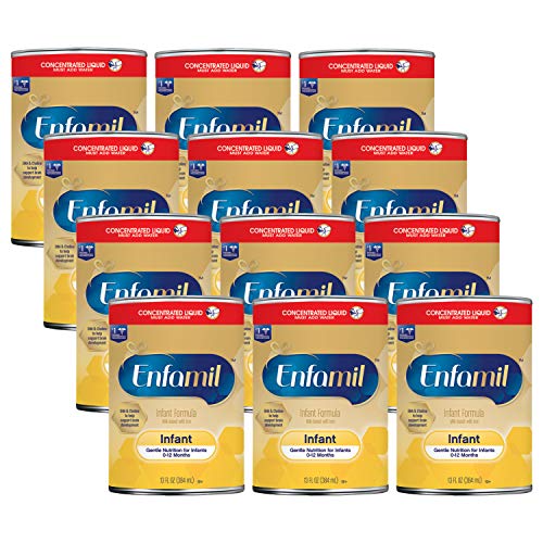 Enfamil Concentrated Liquid Infant Formula, Milk-based Baby Formula with Iron, Omega-3 DHA & Choline, 13 Fl Oz Can (Pack of 12)