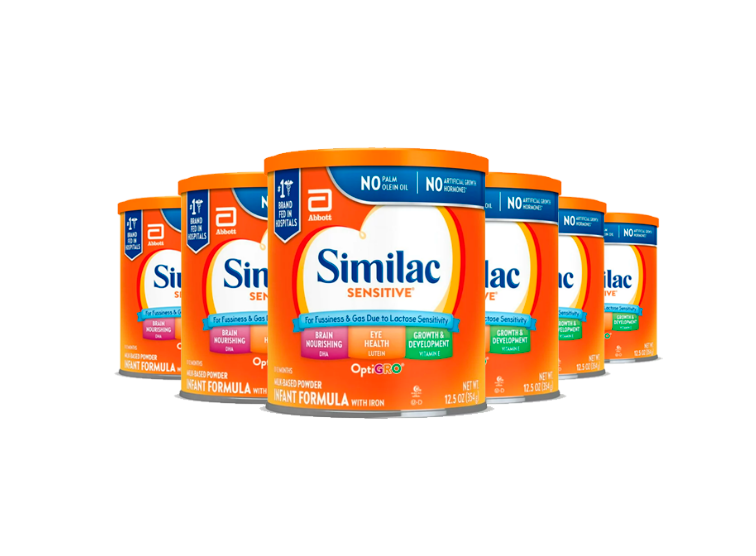 Similac Sensitive Powder Baby Formula, 12.5-oz Can pack of 6