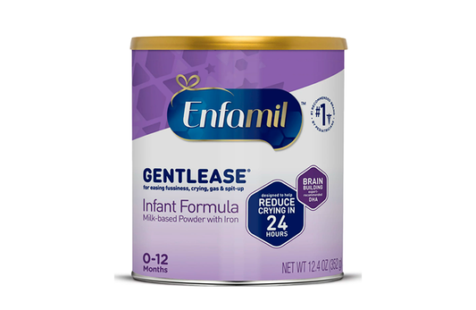 Enfamil Gentlease Baby Formula, Reduces Fussiness, Gas, Crying and Spit-up in 24 hours, DHA & Choline to support Brain development, Powder Can, 12.4 Oz