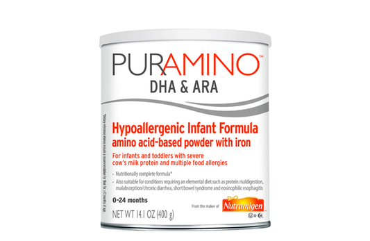 PurAmino Hypoallergenic Infant Drink, for Severe Food Allergies, Omega-3 DHA, Iron, Immune Support, Powder Can, 14.1 Oz